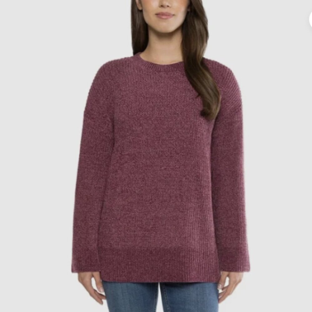 Matty M. Chenille Sweater Medium Purple Cozy Soft NWT